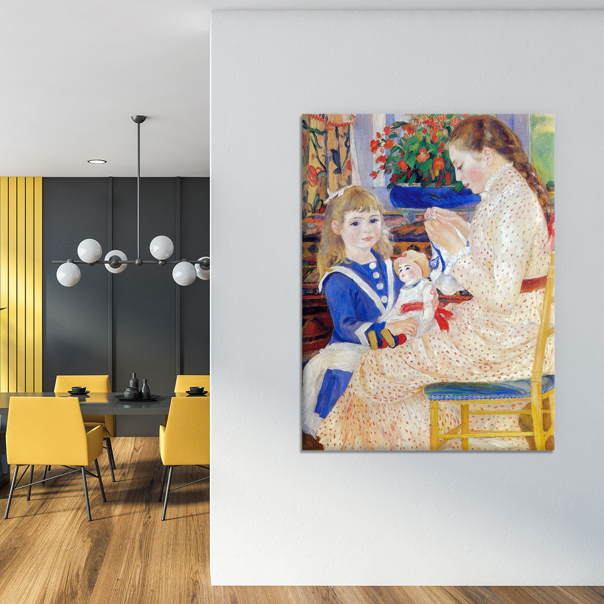 Children in the afternoon in Wargemont Detail by Renoir Canvas Print or Poster - Canvas Art Rocks - 4