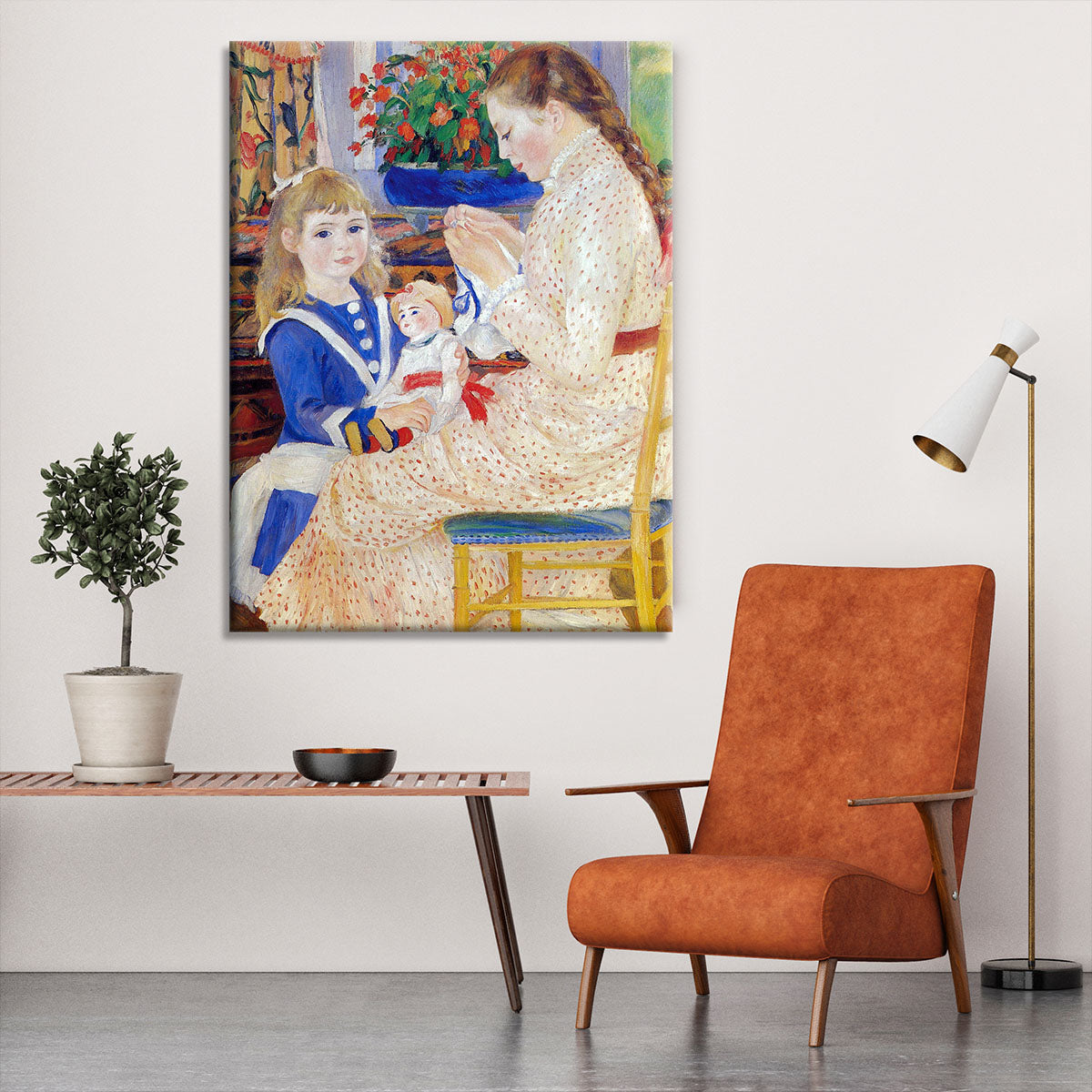 Children in the afternoon in Wargemont Detail by Renoir Canvas Print or Poster - Canvas Art Rocks - 6