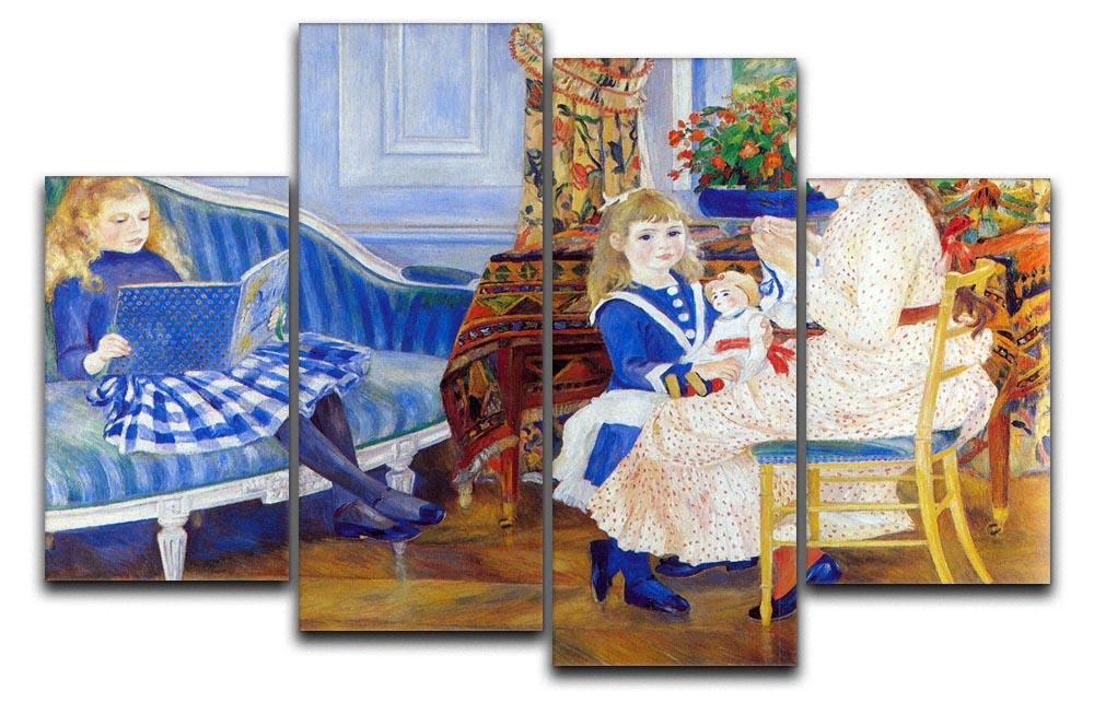 Children in the afternoon in Wargemont by Renoir 4 Split Panel Canvas  - Canvas Art Rocks - 1