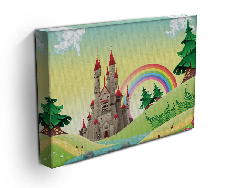 Children's Rainbow Castle Canvas Print & Poster - Canvas Art Rocks