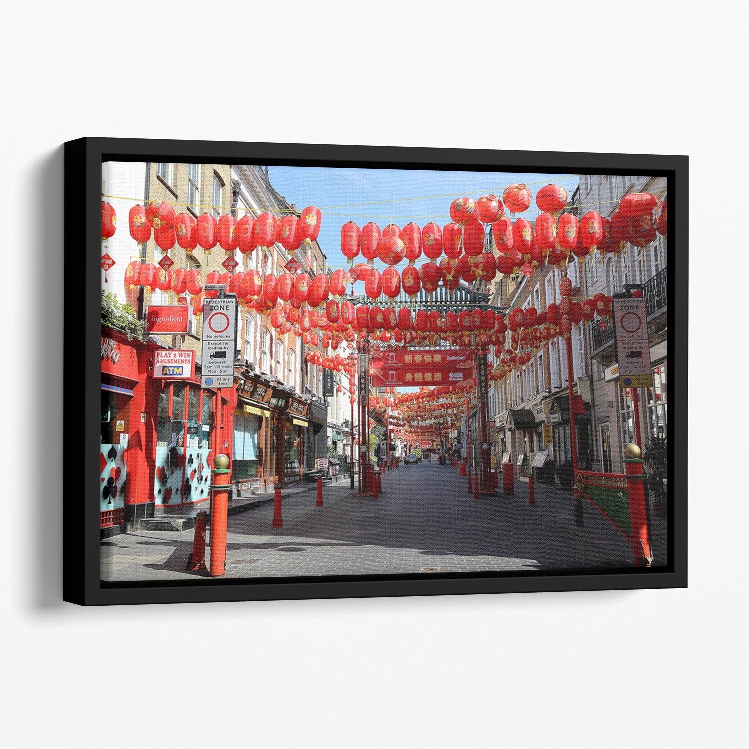 Chinatown London under Lockdown 2020 Floating Framed Canvas - Canvas Art Rocks - 1