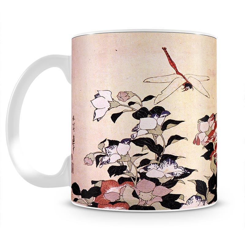 Chinese bell flower and dragon-fly by Hokusai Mug - Canvas Art Rocks - 2
