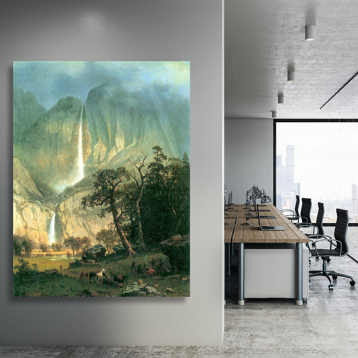Cho-Looke Yosemite Watterfall by Bierstadt Canvas Print or Poster - Canvas Art Rocks - 3