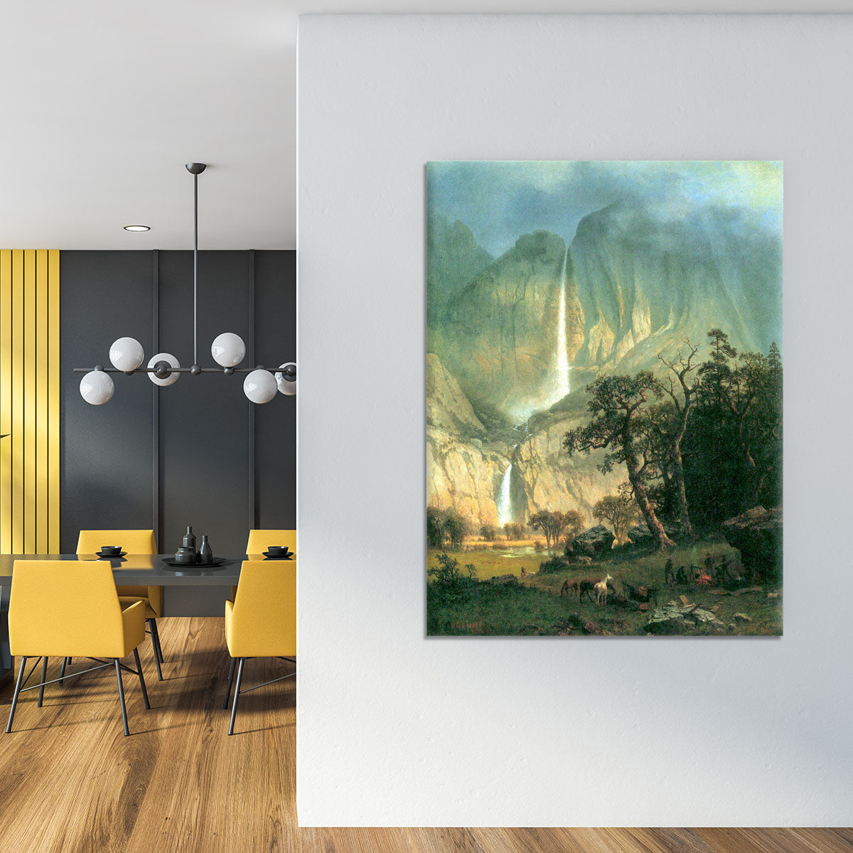 Cho-Looke Yosemite Watterfall by Bierstadt Canvas Print or Poster - Canvas Art Rocks - 4