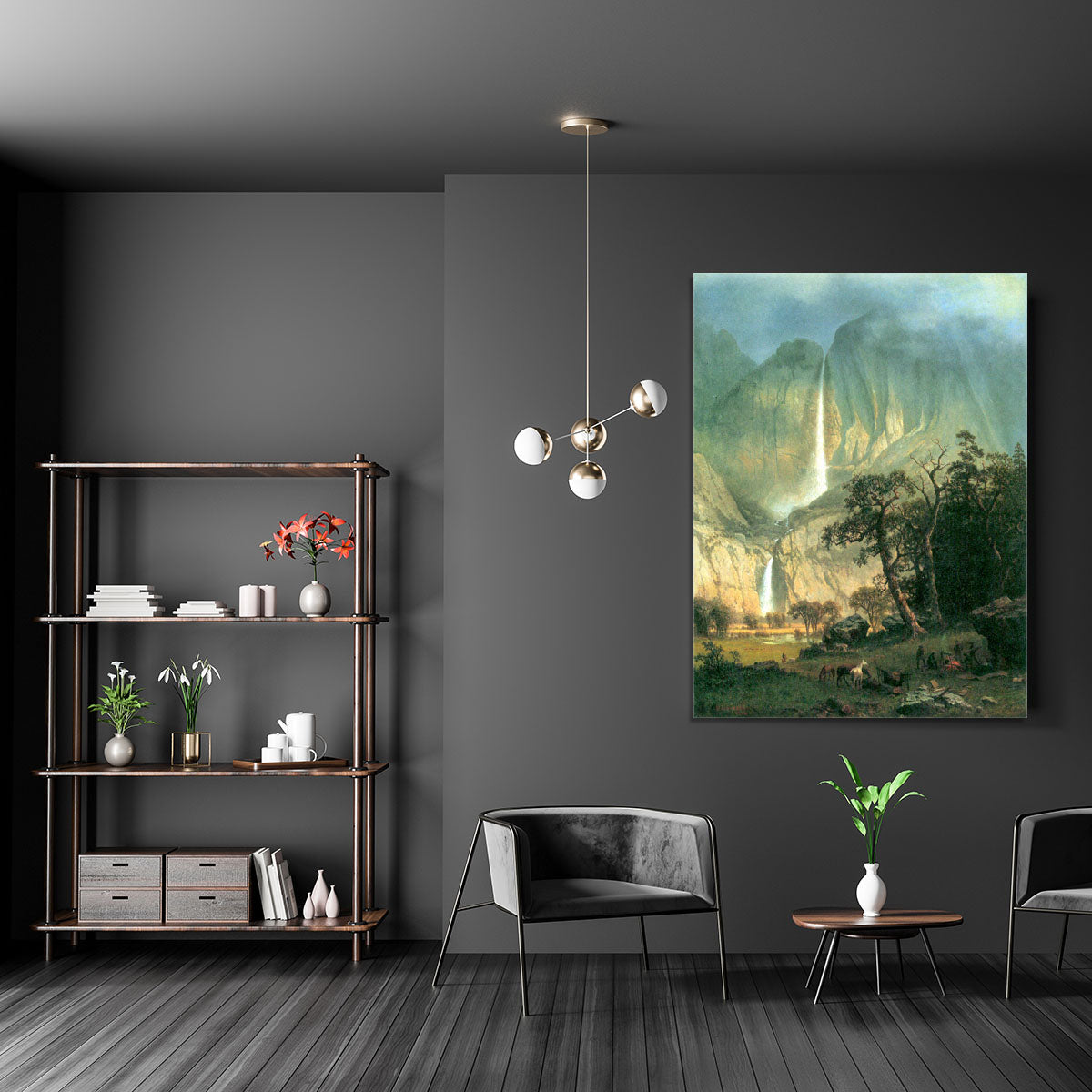 Cho-Looke Yosemite Watterfall by Bierstadt Canvas Print or Poster - Canvas Art Rocks - 5