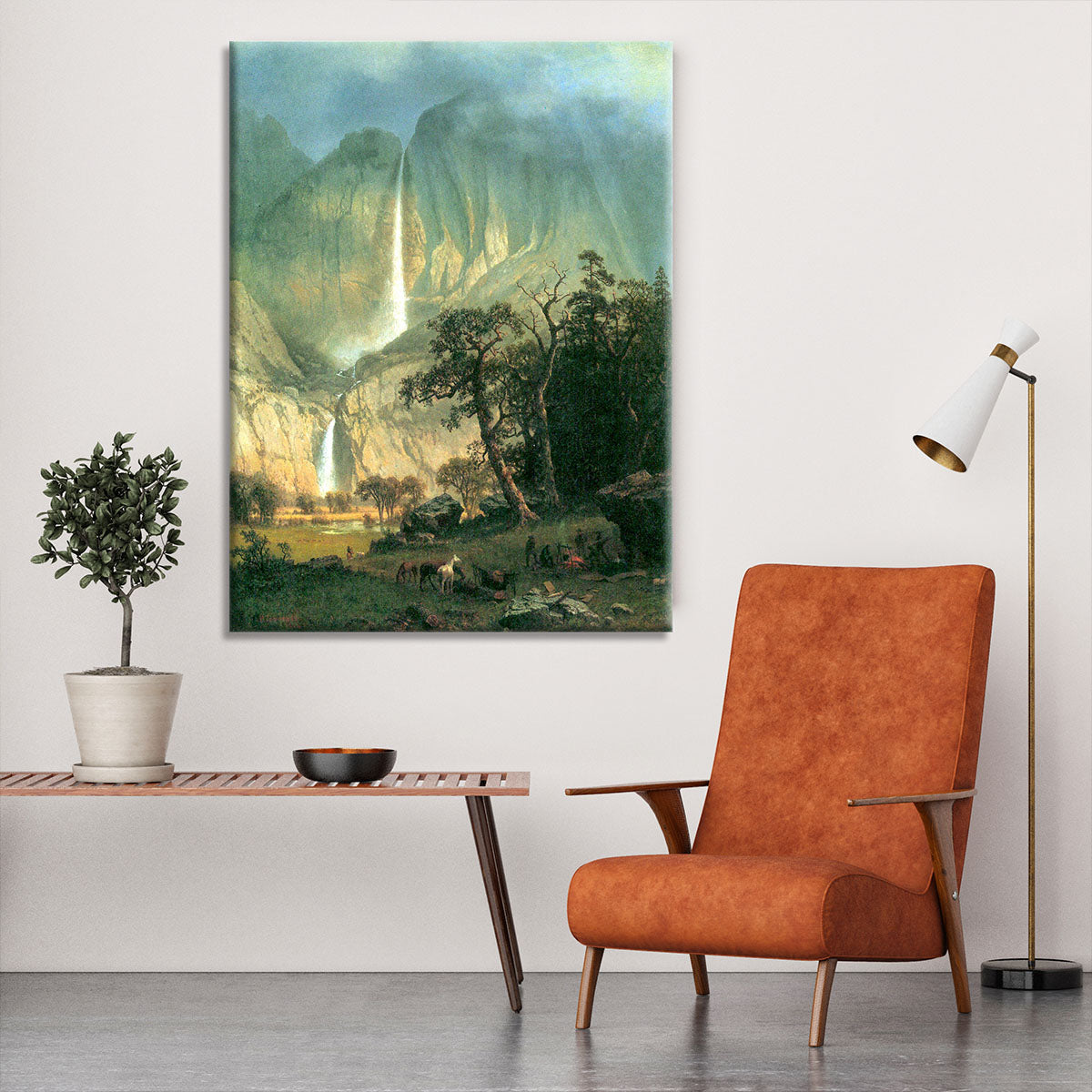 Cho-Looke Yosemite Watterfall by Bierstadt Canvas Print or Poster - Canvas Art Rocks - 6