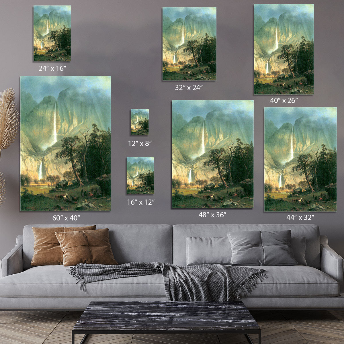 Cho-Looke Yosemite Watterfall by Bierstadt Canvas Print or Poster - Canvas Art Rocks - 7