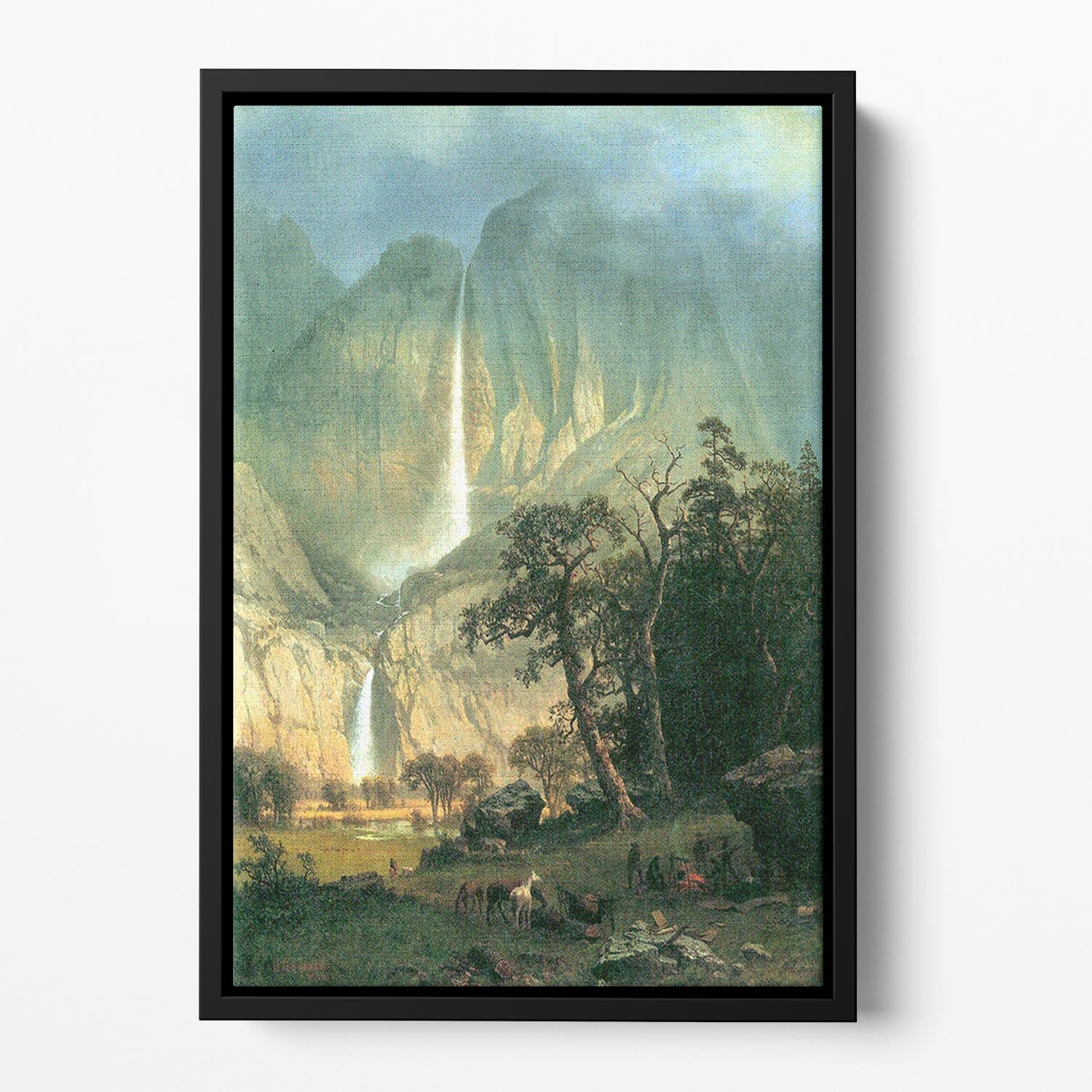 Cho-Looke Yosemite Watterfall by Bierstadt Floating Framed Canvas - Canvas Art Rocks - 2