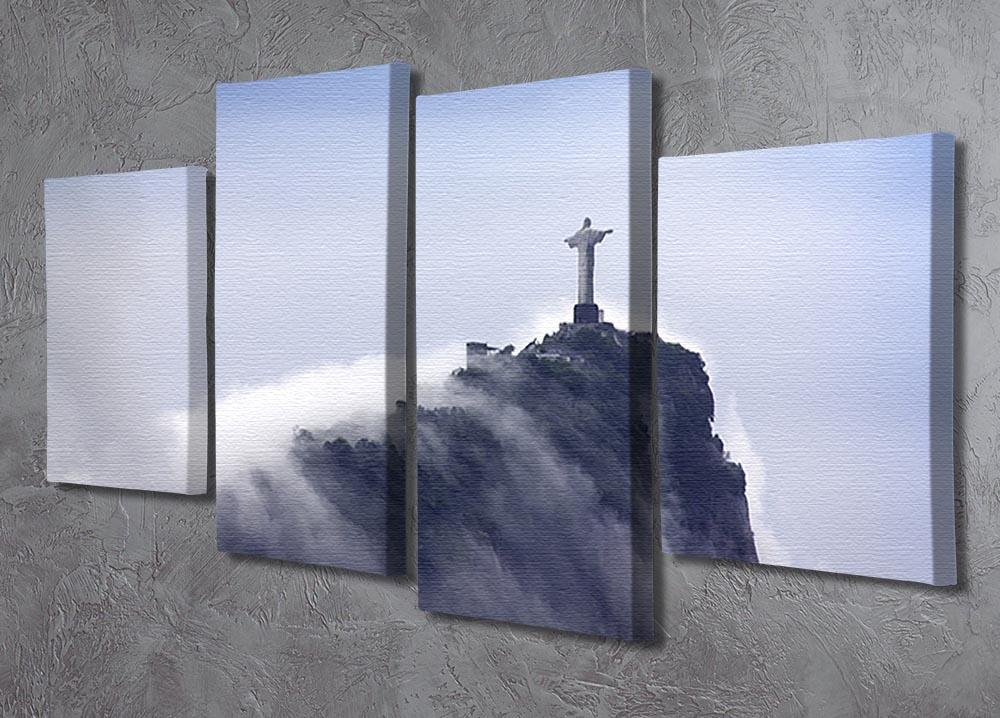 Christ the Redeemer in clouds 4 Split Panel Canvas  - Canvas Art Rocks - 2