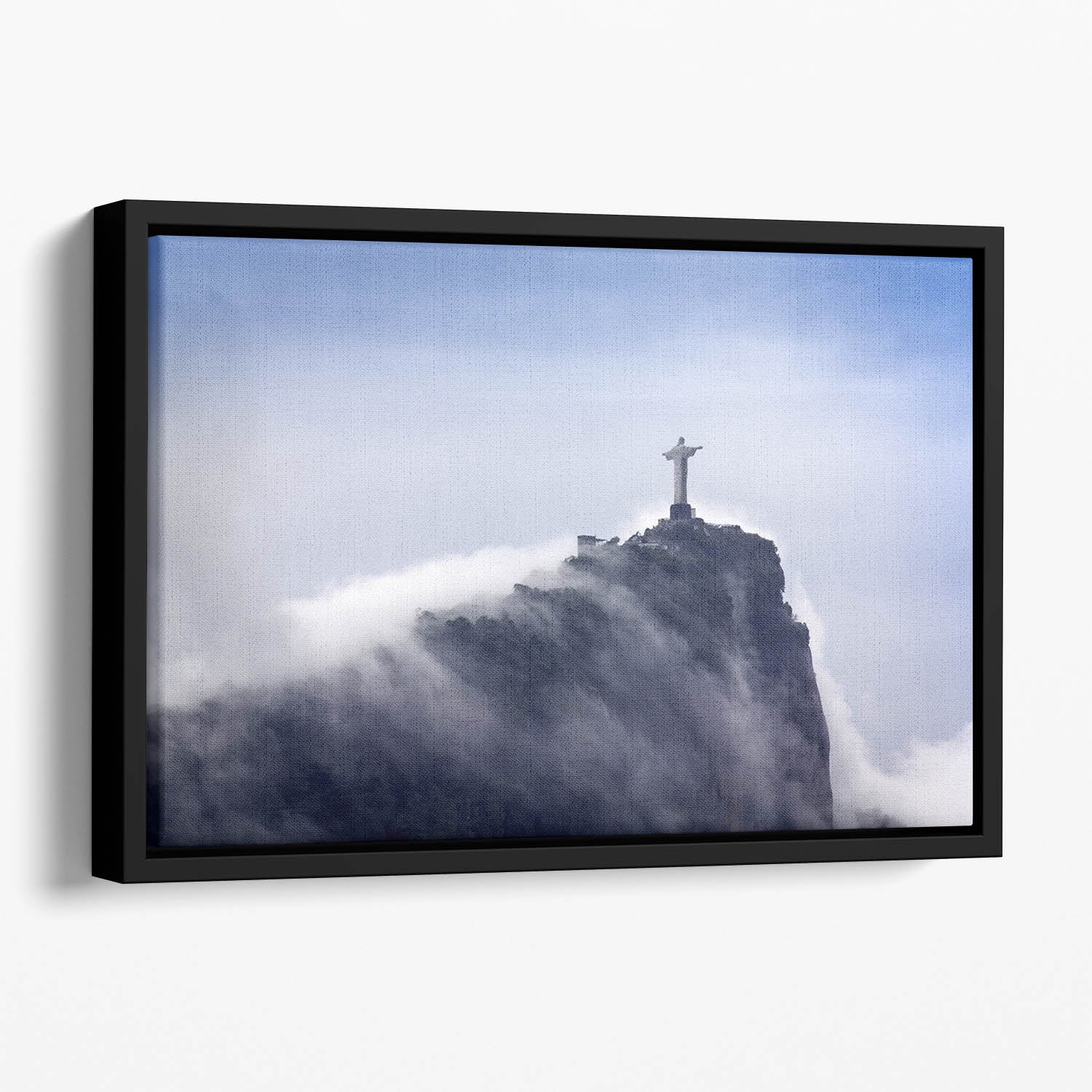 Christ the Redeemer in clouds Floating Framed Canvas