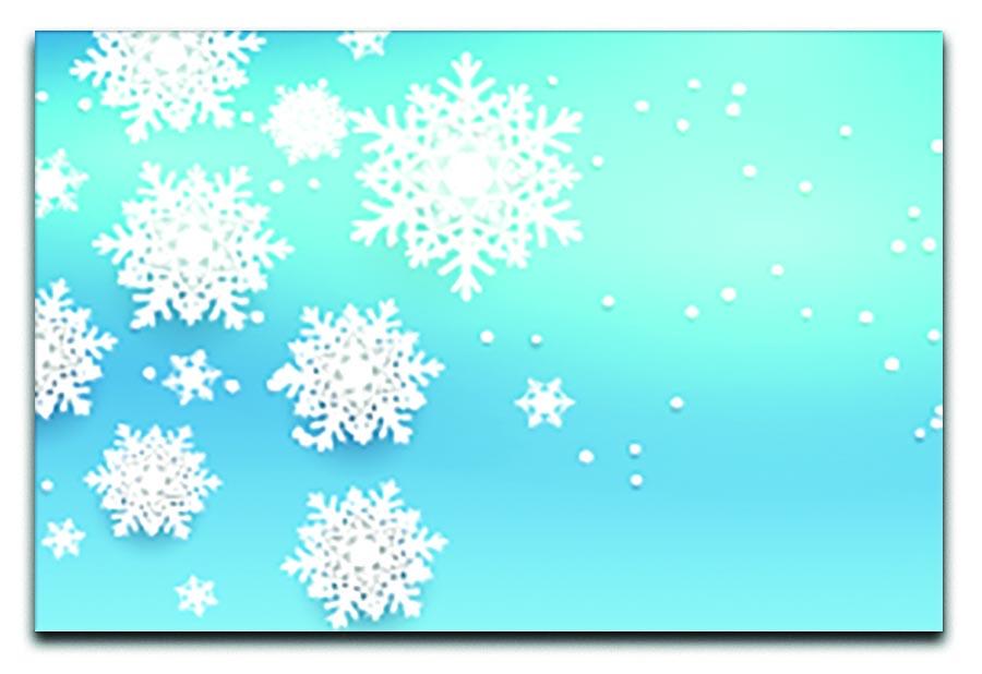 Christmas Blue Snowflakes Canvas Print or Poster  - Canvas Art Rocks - 1