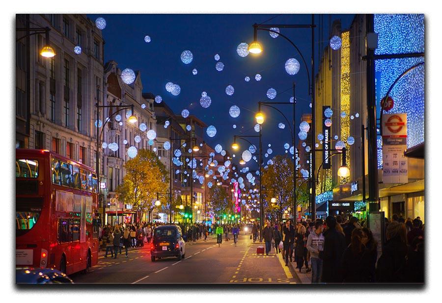 Christmas lights on Oxford street Canvas Print or Poster  - Canvas Art Rocks - 1