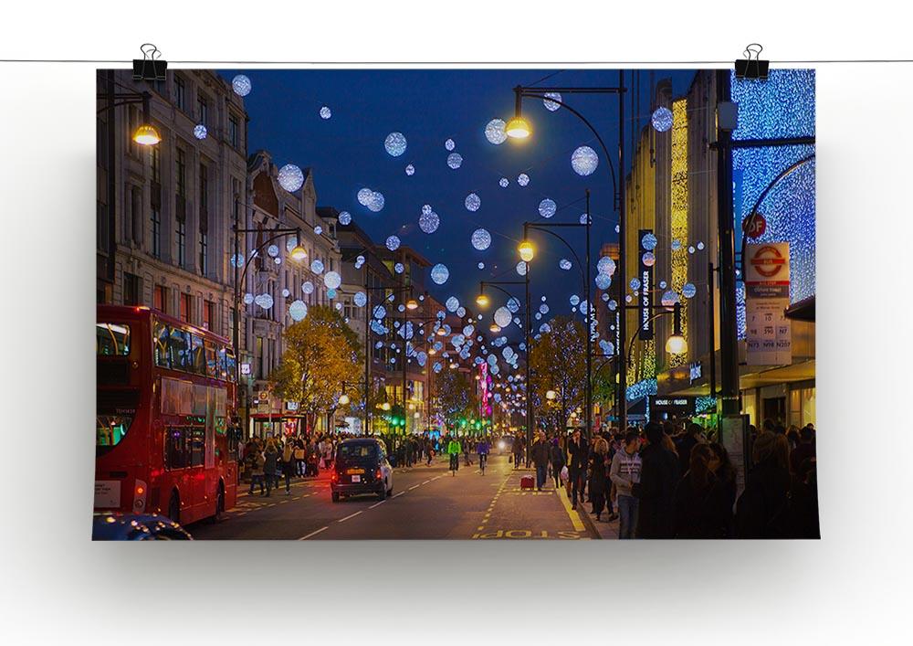Christmas lights on Oxford street Canvas Print or Poster - Canvas Art Rocks - 2
