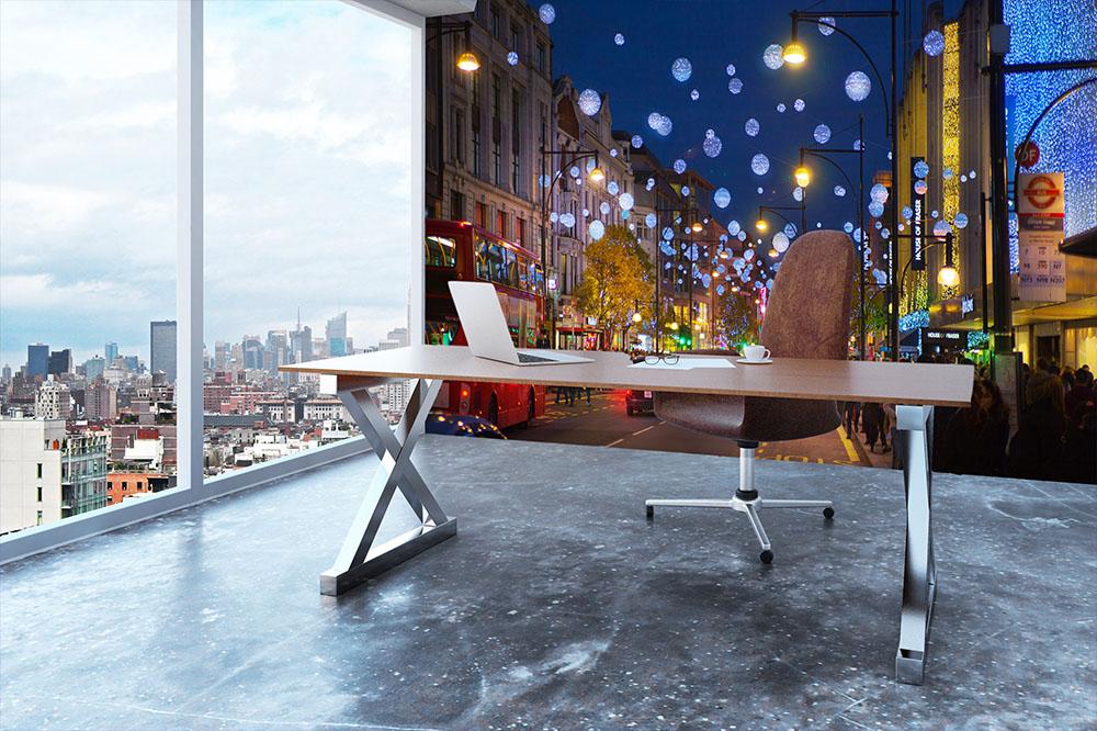 Christmas lights on Oxford street Wall Mural Wallpaper - Canvas Art Rocks - 3