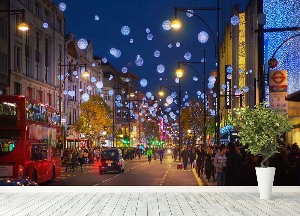 Christmas lights on Oxford street Wall Mural Wallpaper - Canvas Art Rocks - 4