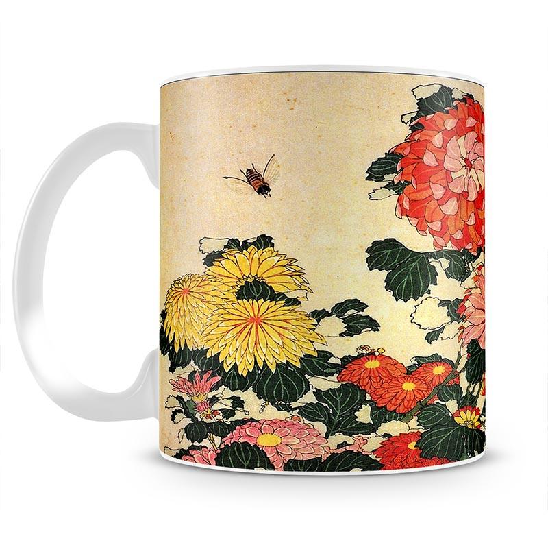 Chrysanthemum and bee by Hokusai Mug - Canvas Art Rocks - 2