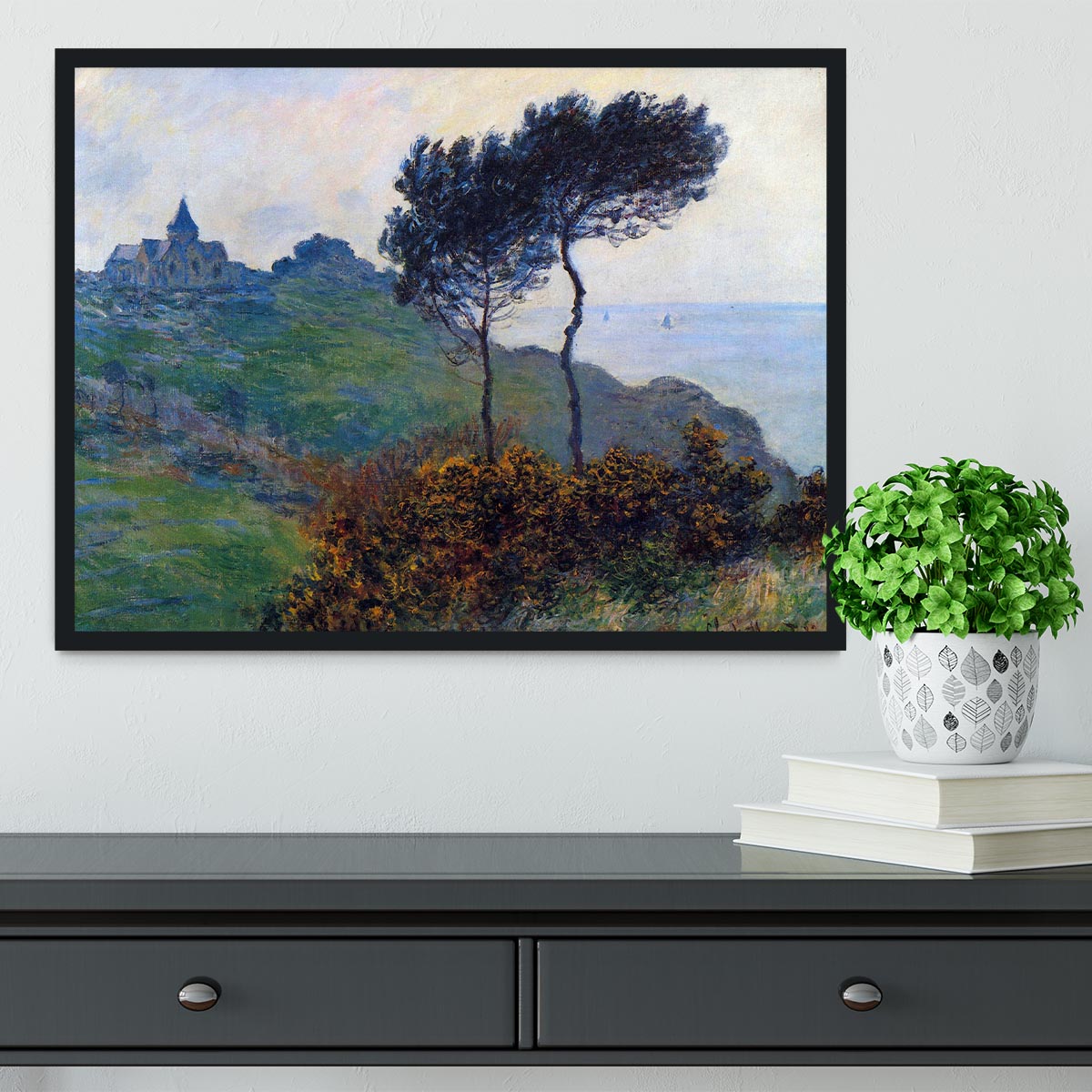 Church at Varengeville by Monet Framed Print - Canvas Art Rocks - 2
