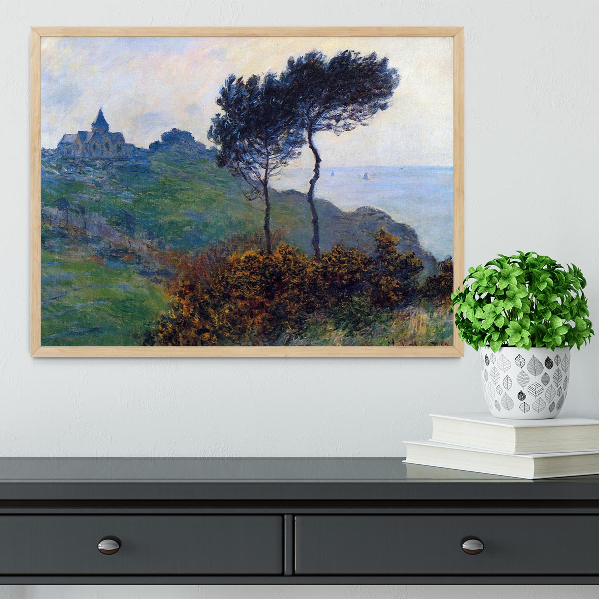 Church at Varengeville by Monet Framed Print - Canvas Art Rocks - 4