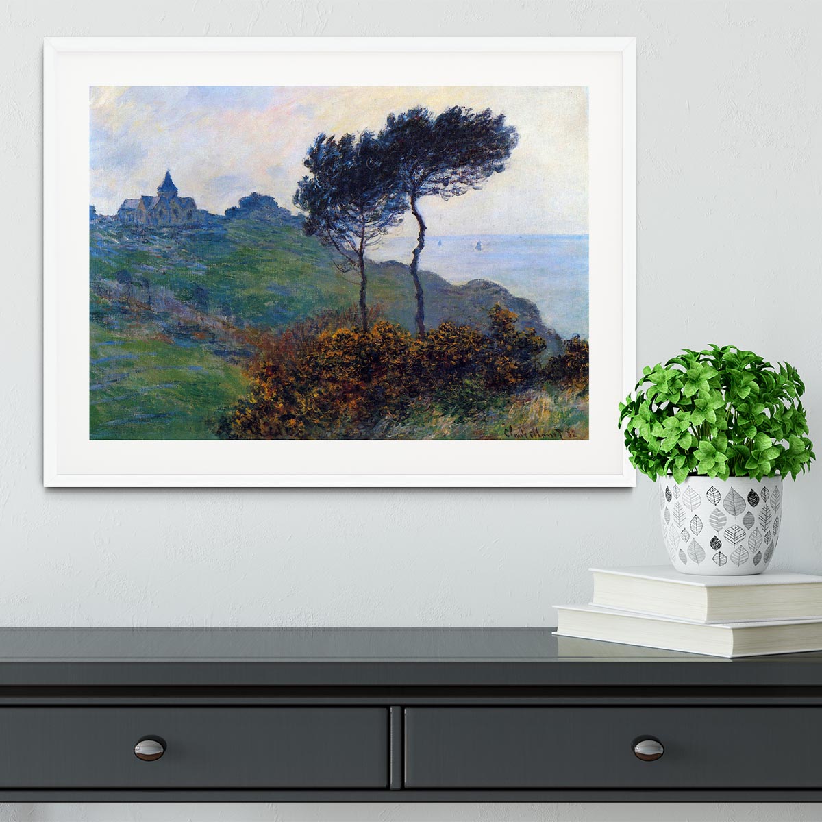 Church at Varengeville by Monet Framed Print - Canvas Art Rocks - 5