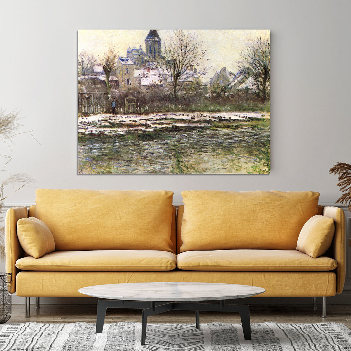 Church of Vetheuil in the snow by Monet Canvas Print or Poster - Canvas Art Rocks - 4