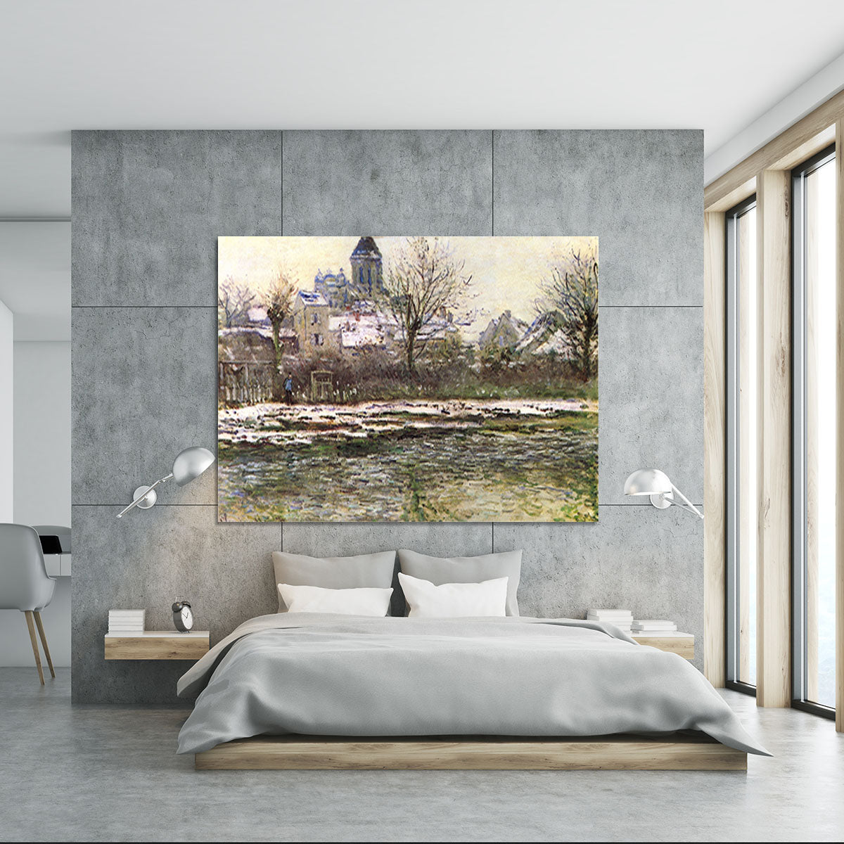 Church of Vetheuil in the snow by Monet Canvas Print or Poster - Canvas Art Rocks - 5