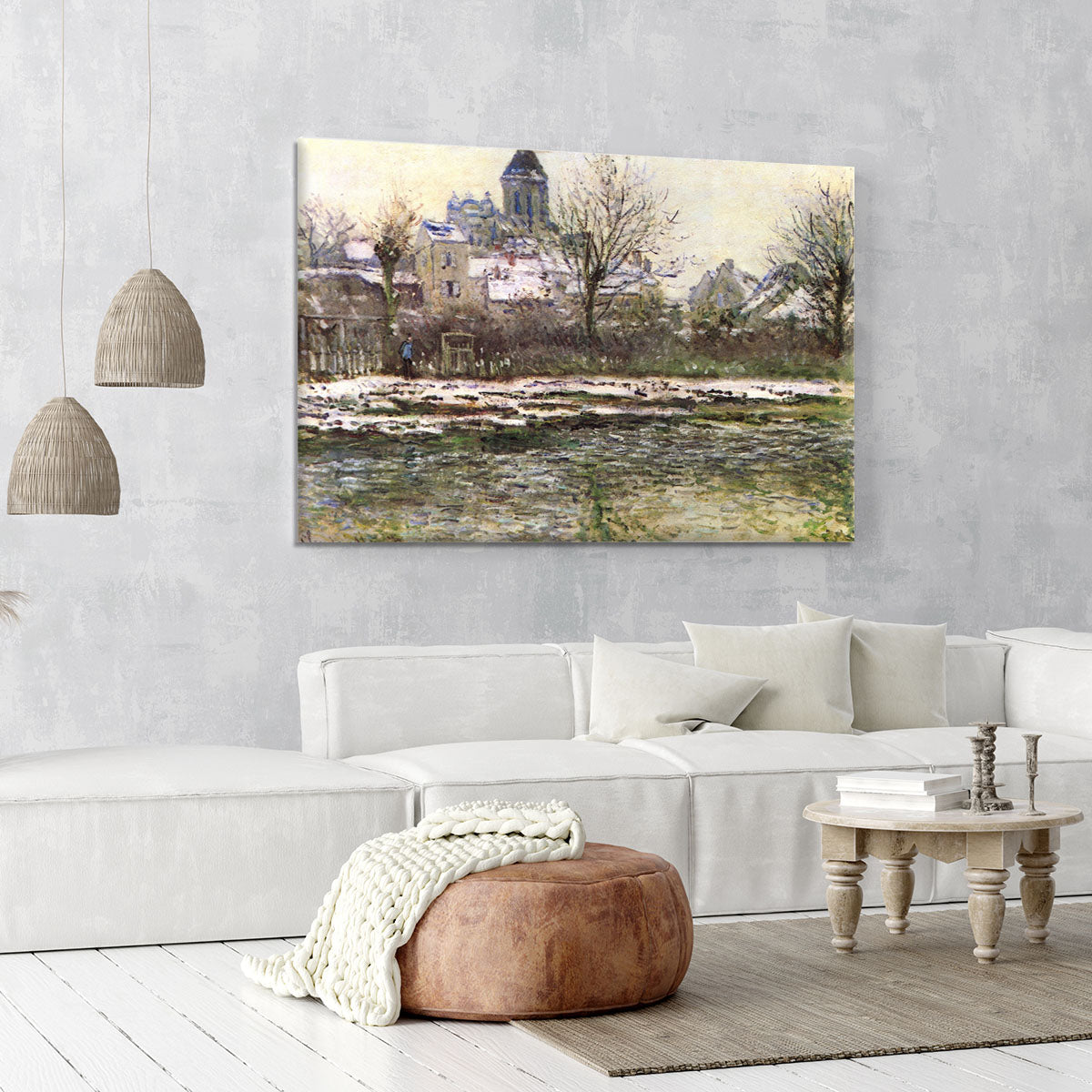 Church of Vetheuil in the snow by Monet Canvas Print or Poster - Canvas Art Rocks - 6