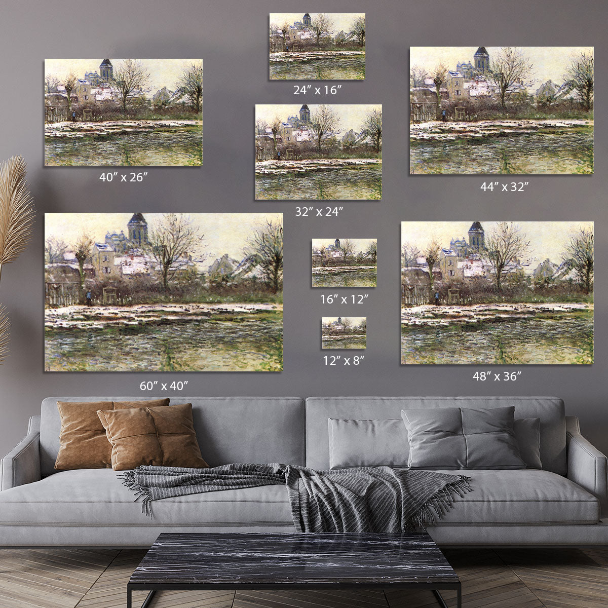 Church of Vetheuil in the snow by Monet Canvas Print or Poster - Canvas Art Rocks - 7