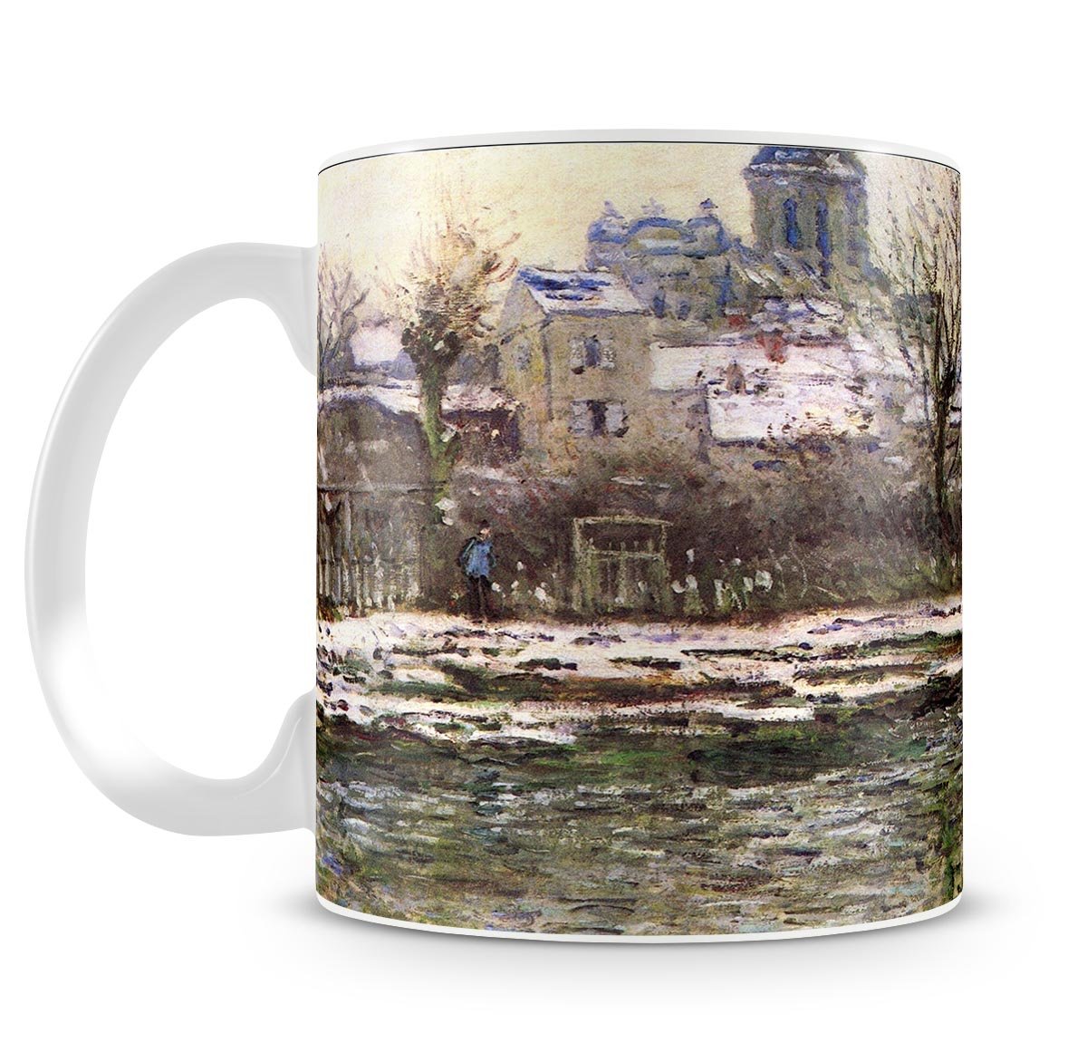 Church of Vetheuil in the snow by Monet Mug - Canvas Art Rocks - 4