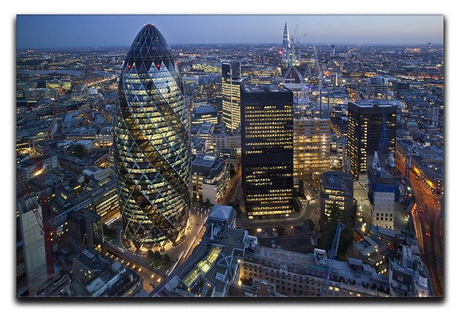 City of London lit up at night Canvas Print or Poster  - Canvas Art Rocks - 1