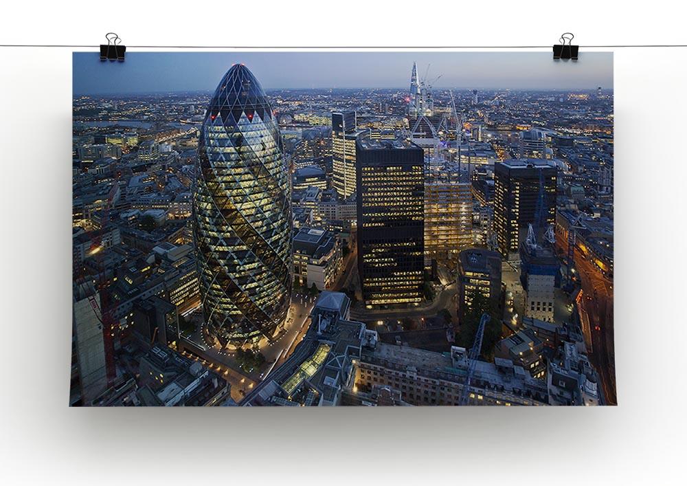 City of London lit up at night Canvas Print or Poster - Canvas Art Rocks - 2