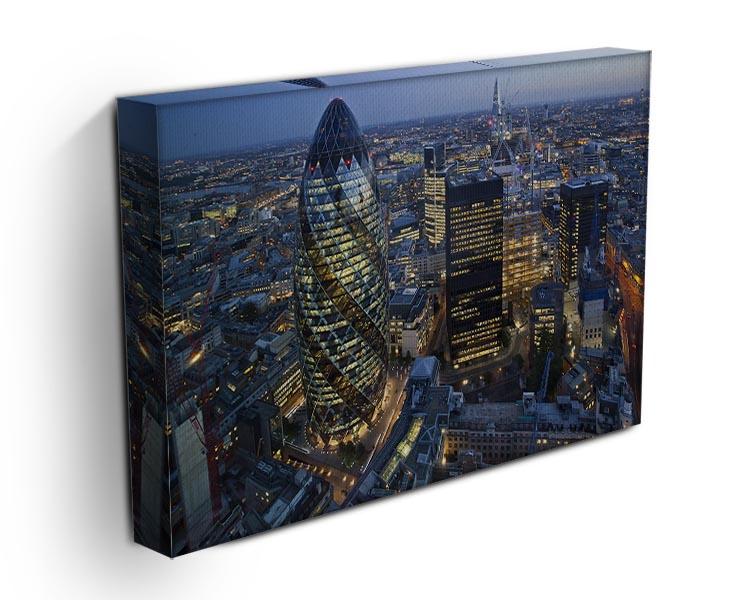 City of London lit up at night Canvas Print or Poster - Canvas Art Rocks - 3