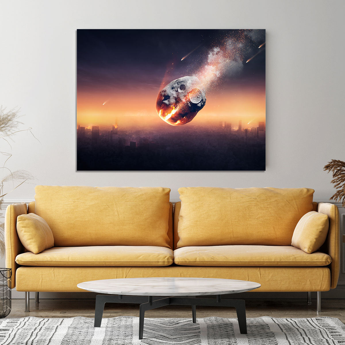 City on earth destroyed by meteor shower Canvas Print or Poster - Canvas Art Rocks - 4