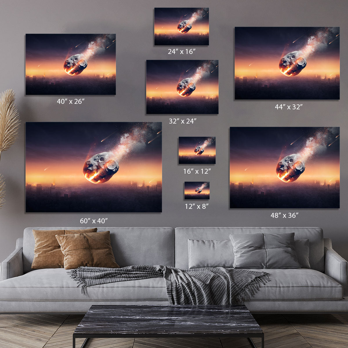 City on earth destroyed by meteor shower Canvas Print or Poster - Canvas Art Rocks - 7