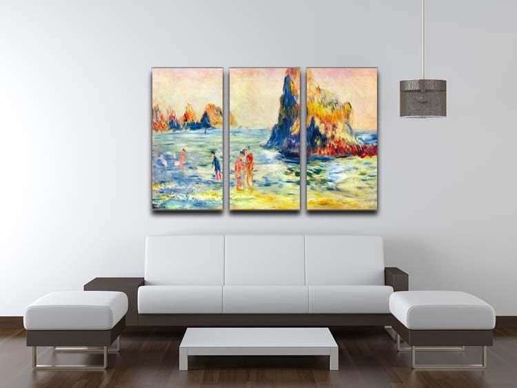 Cliffs at Guernsey by Renoir 3 Split Panel Canvas Print - Canvas Art Rocks - 3