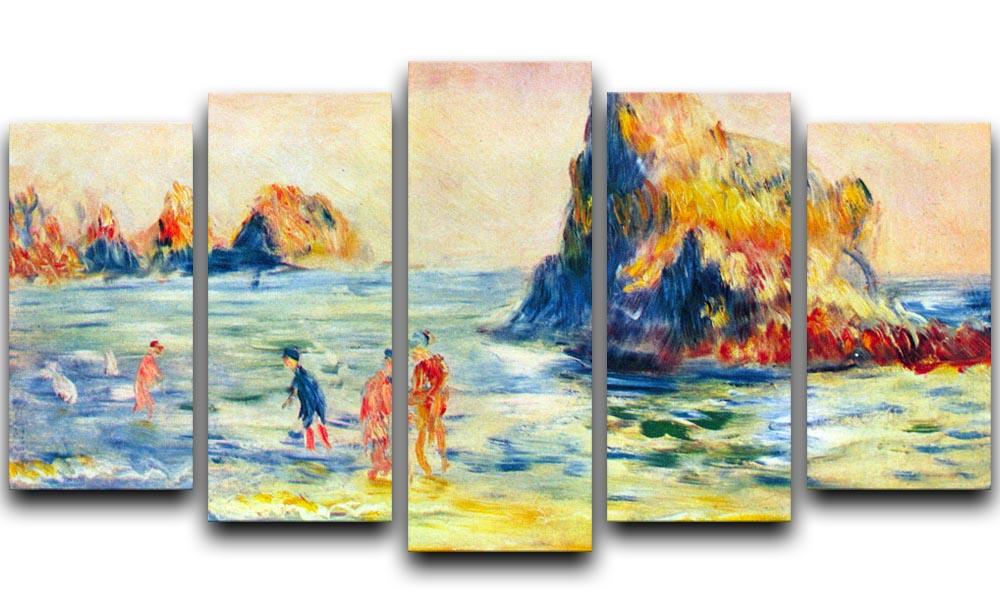 Cliffs at Guernsey by Renoir 5 Split Panel Canvas  - Canvas Art Rocks - 1