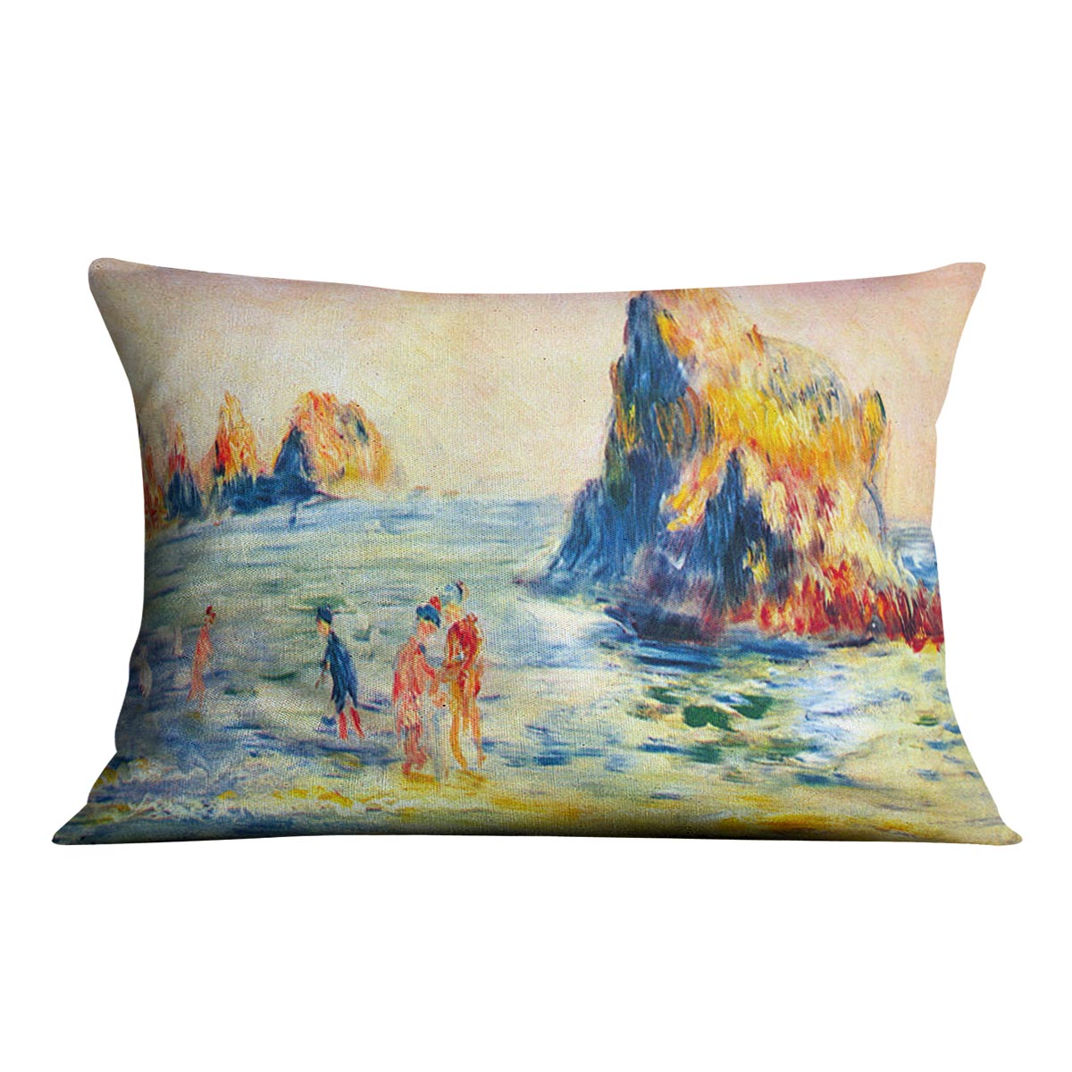 Cliffs at Guernsey by Renoir Cushion