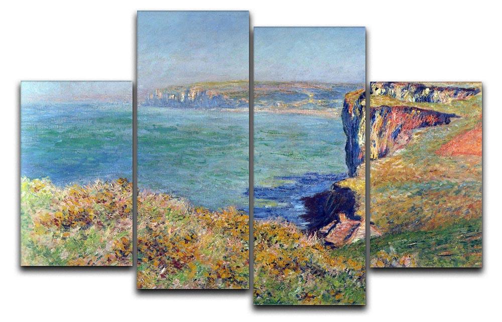 Cliffs at Varengeville by Monet 4 Split Panel Canvas  - Canvas Art Rocks - 1