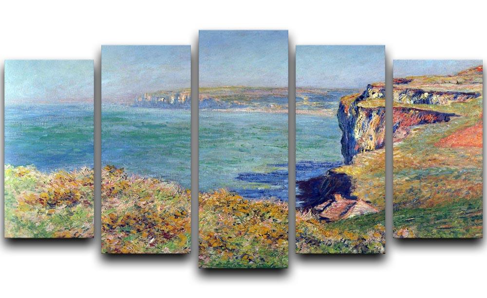 Cliffs at Varengeville by Monet 5 Split Panel Canvas  - Canvas Art Rocks - 1
