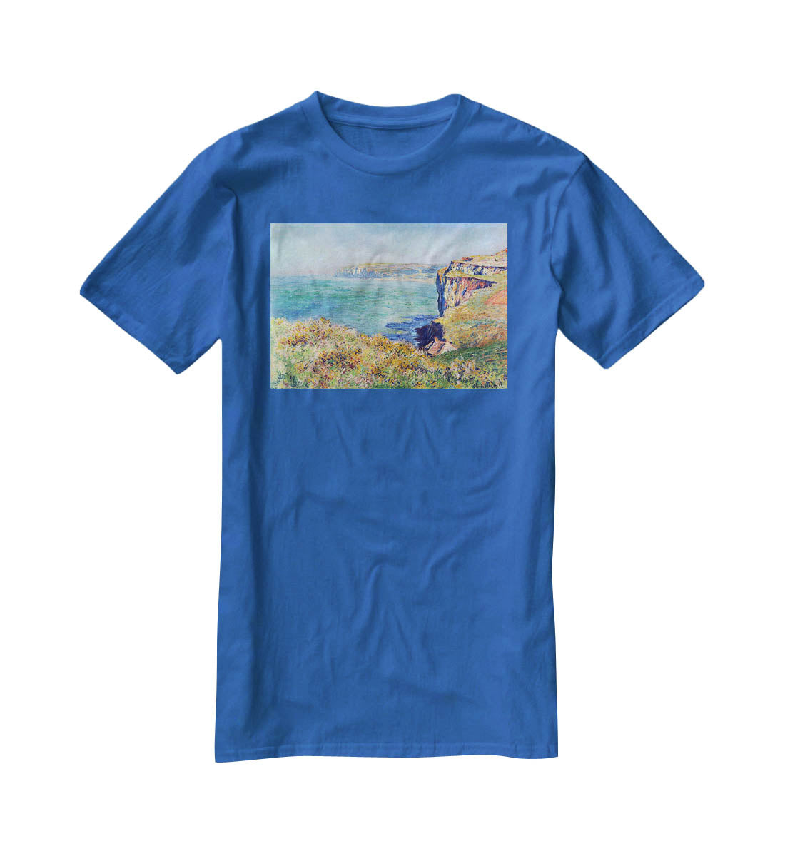 Cliffs at Varengeville by Monet T-Shirt - Canvas Art Rocks - 2