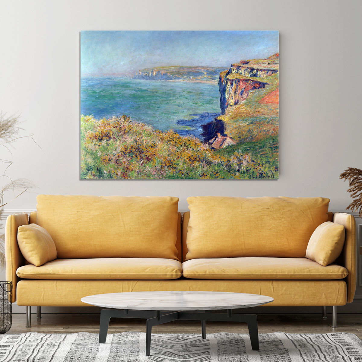 Cliffs at Varengeville by Monet Canvas Print or Poster - Canvas Art Rocks - 4