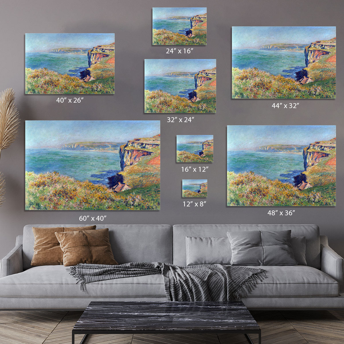 Cliffs at Varengeville by Monet Canvas Print or Poster - Canvas Art Rocks - 7