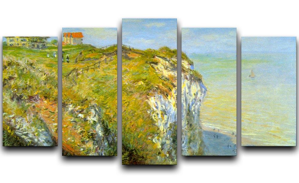 Cliffs by Monet 5 Split Panel Canvas  - Canvas Art Rocks - 1
