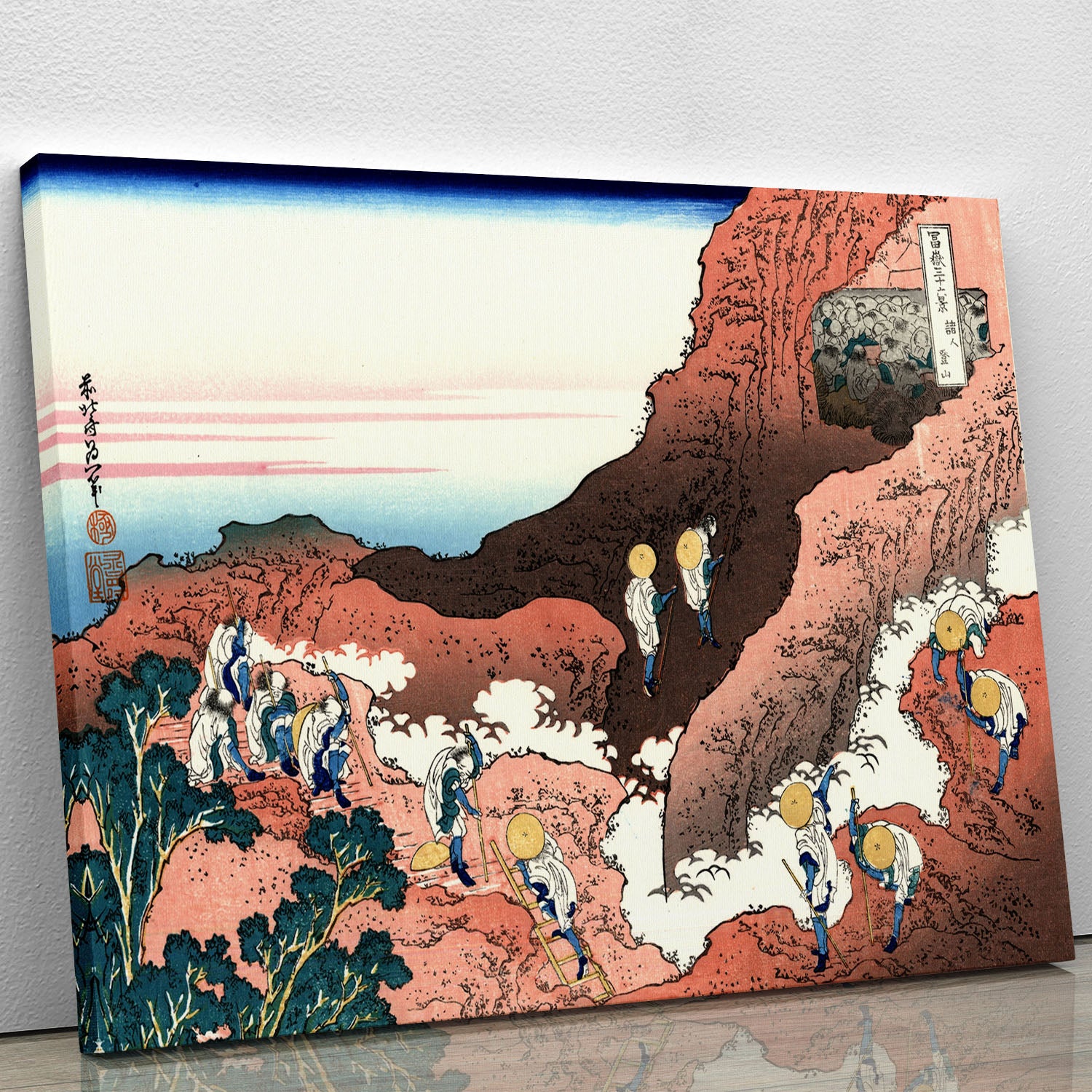 Climbing on Mt. Fuji by Hokusai Canvas Print or Poster - Canvas Art Rocks - 1