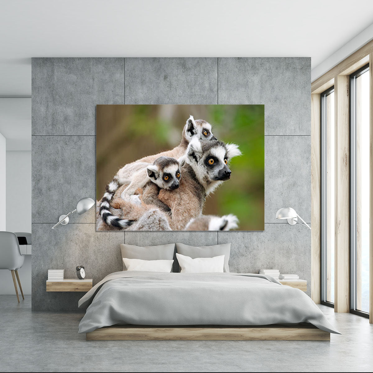 Close-up of a ring-tailed lemur Canvas Print or Poster - Canvas Art Rocks - 5