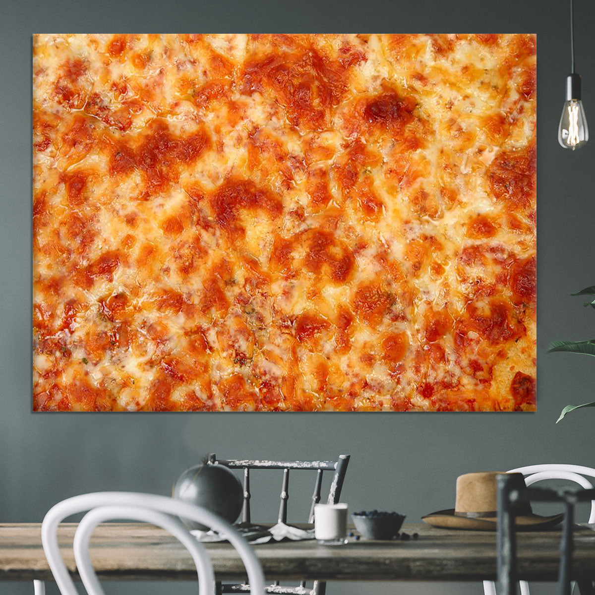 Close up of Cheese Bread Pizza Canvas Print or Poster - Canvas Art Rocks - 3