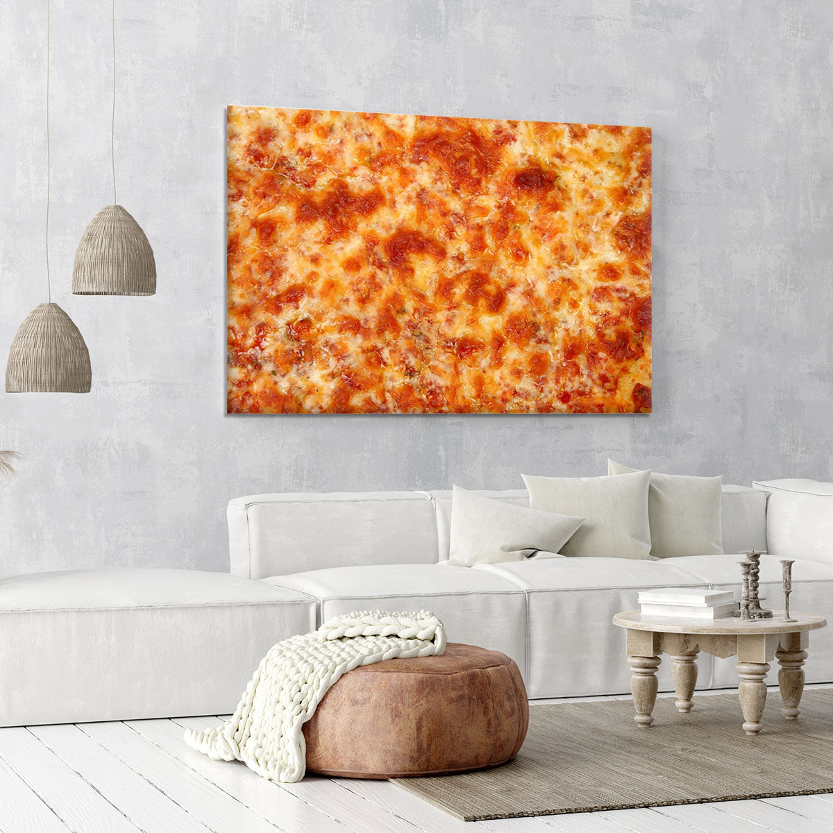 Close up of Cheese Bread Pizza Canvas Print or Poster - Canvas Art Rocks - 6