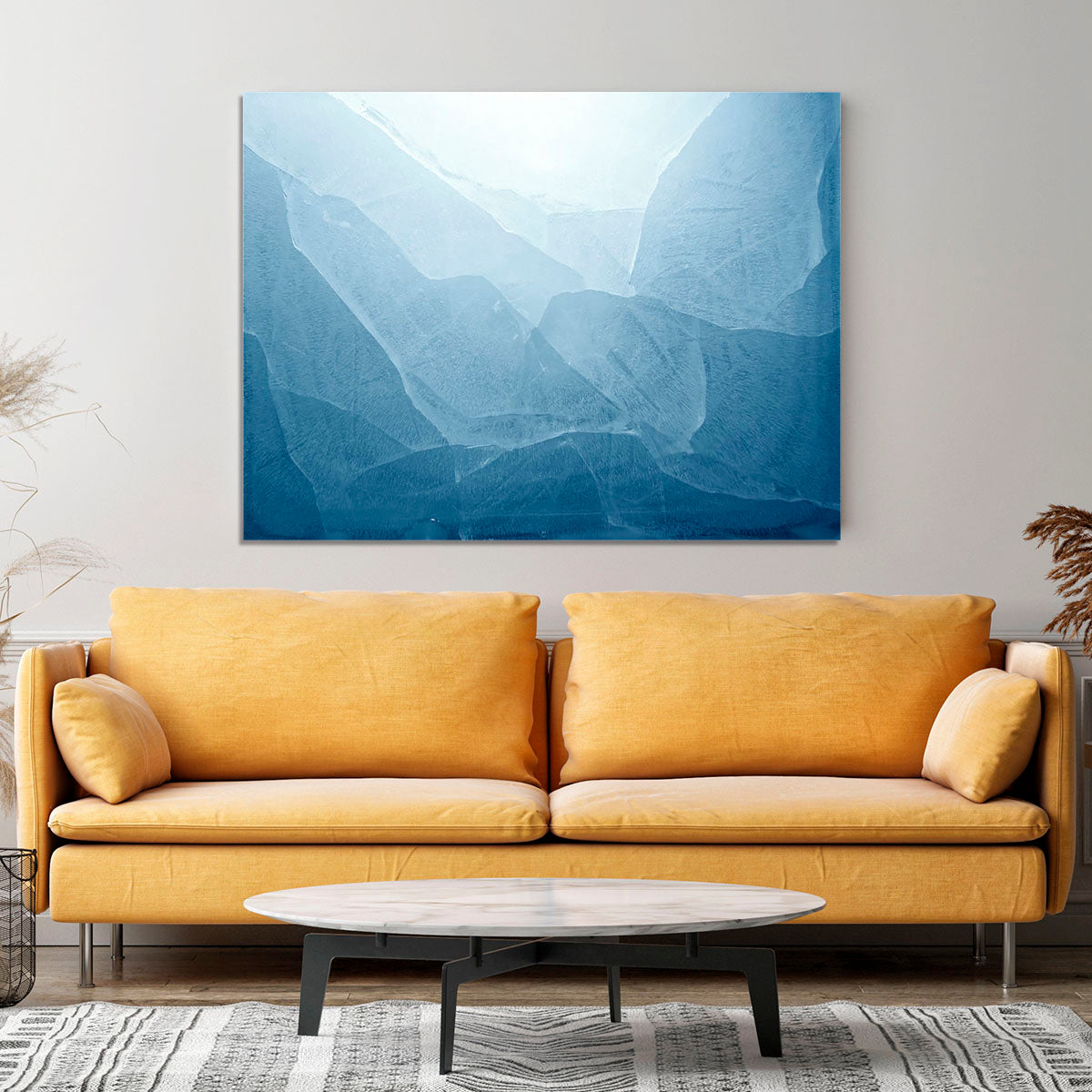 Closeup of blue ice background Canvas Print or Poster - Canvas Art Rocks - 4