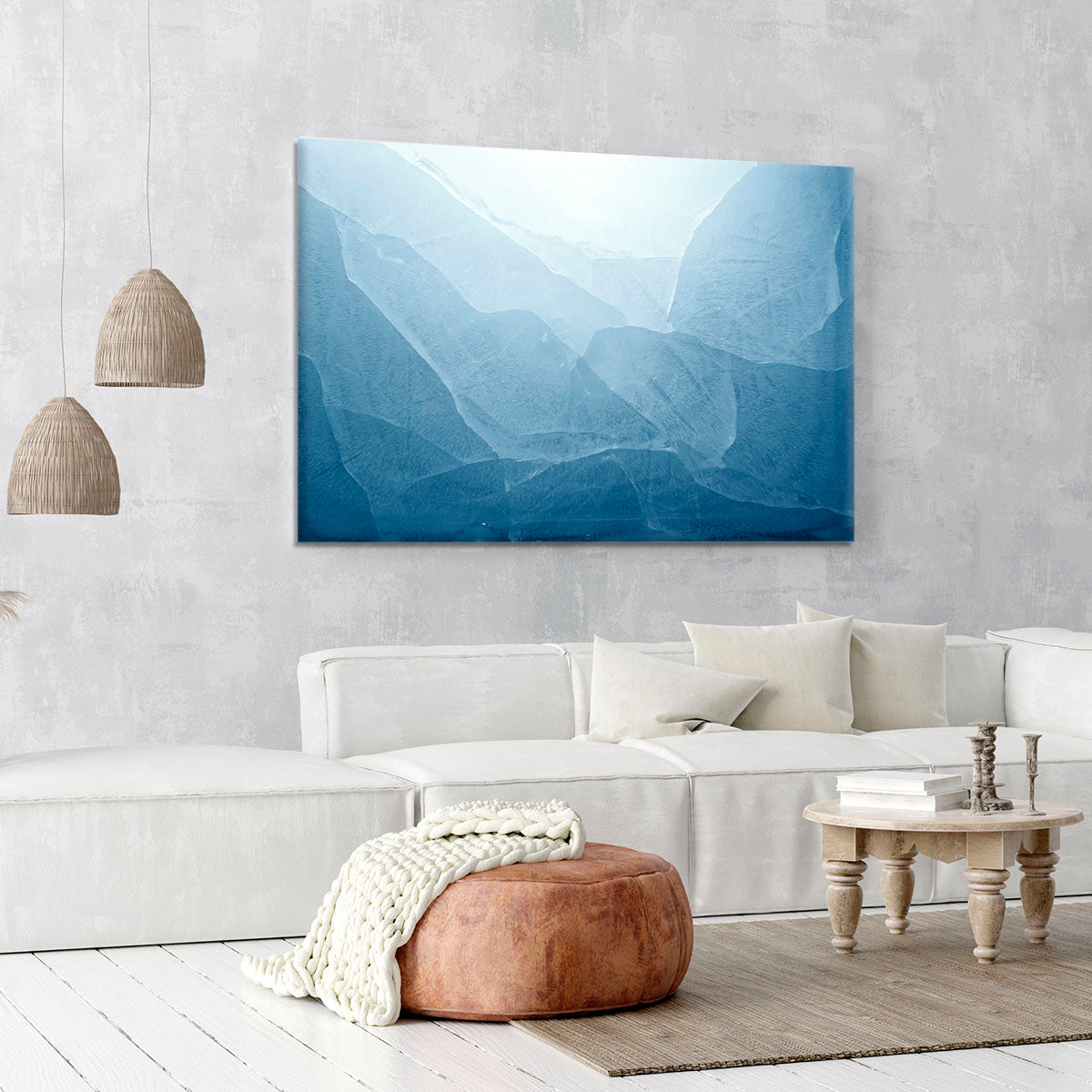 Closeup of blue ice background Canvas Print or Poster - Canvas Art Rocks - 6