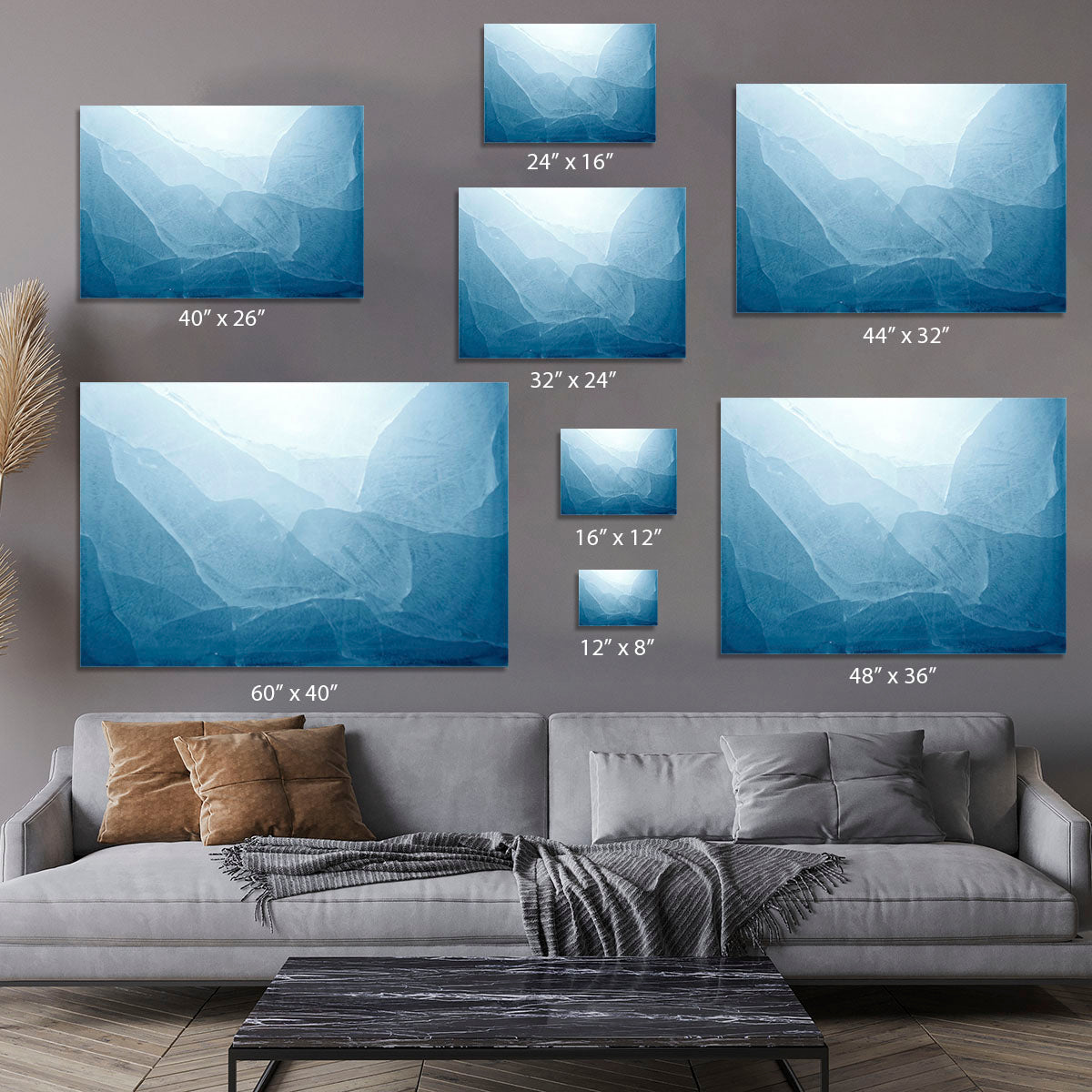 Closeup of blue ice background Canvas Print or Poster - Canvas Art Rocks - 7