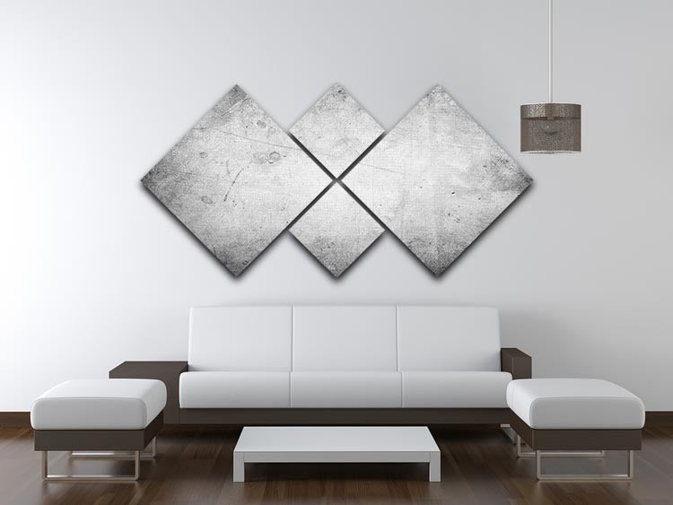 Closeup of textured grey wall 4 Square Multi Panel Canvas - Canvas Art Rocks - 3